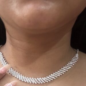 Necklace – Elegant Silver Crystal Choker Necklace Set