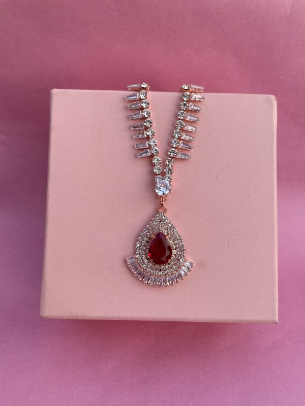Elegant Ruby Pendant Necklace - Image 2