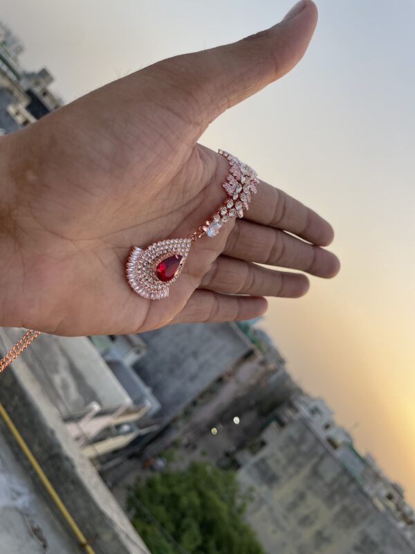 Elegant Ruby Pendant Necklace - Image 10